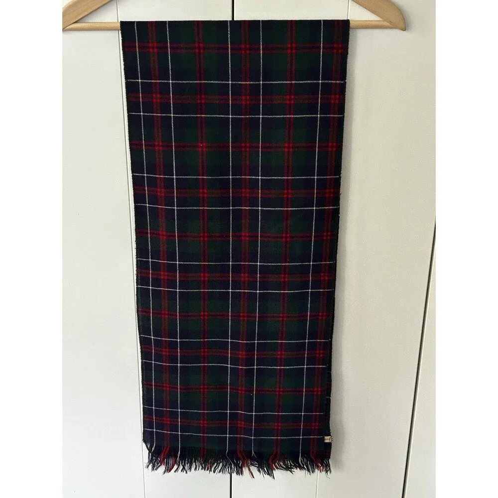 Vintage Lochcarron Machardy Plaid Scarf 100% New Wool Made in Scotland Preppy